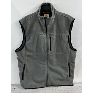 Timberland Mens Gray Full-Zip Fleece Vest L With Pockets